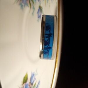 Blue Heartbeat Silver Tone Ring Size 10